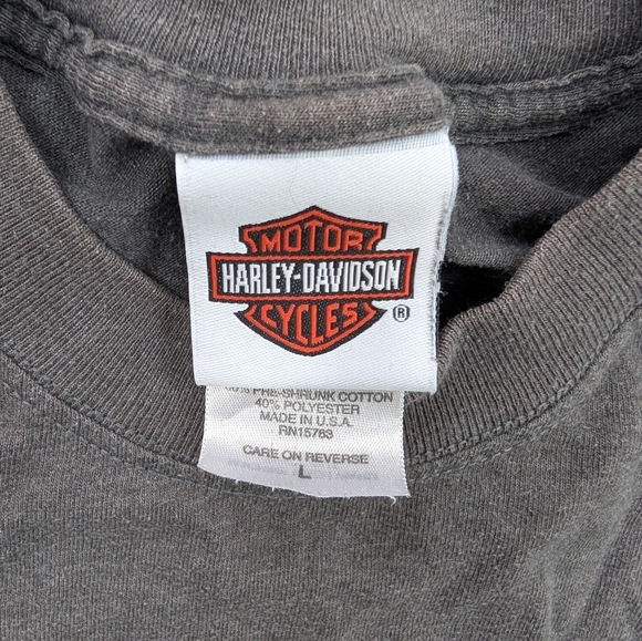 Vtg 2005 Harley Davidson Men's Grey Crystal River Florida Long Sleeve Tee Large - Picture 5 of 9